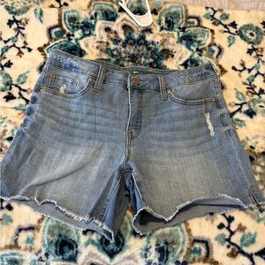 Seven7 Light Blue Distressed Denim Cutoff Shorts